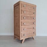Semainier commode pieds compas bois brut