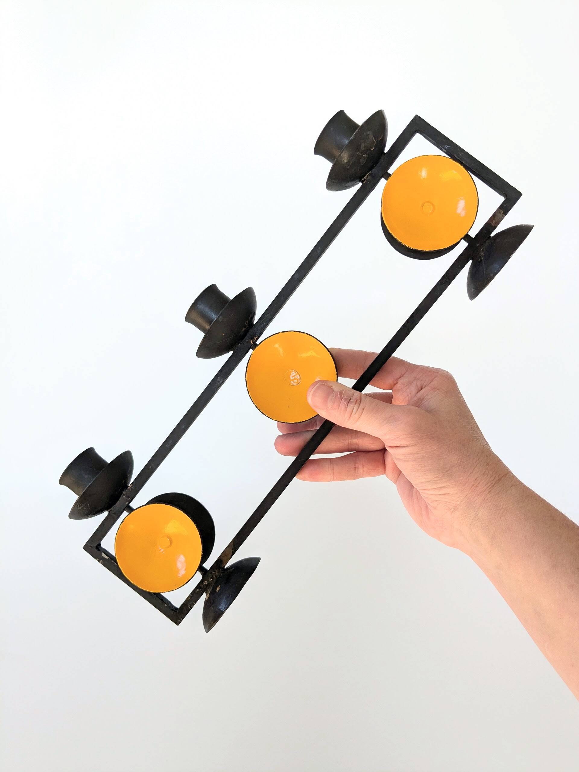 Danish Cast Iron Candelabra | Midcentury Pop Art