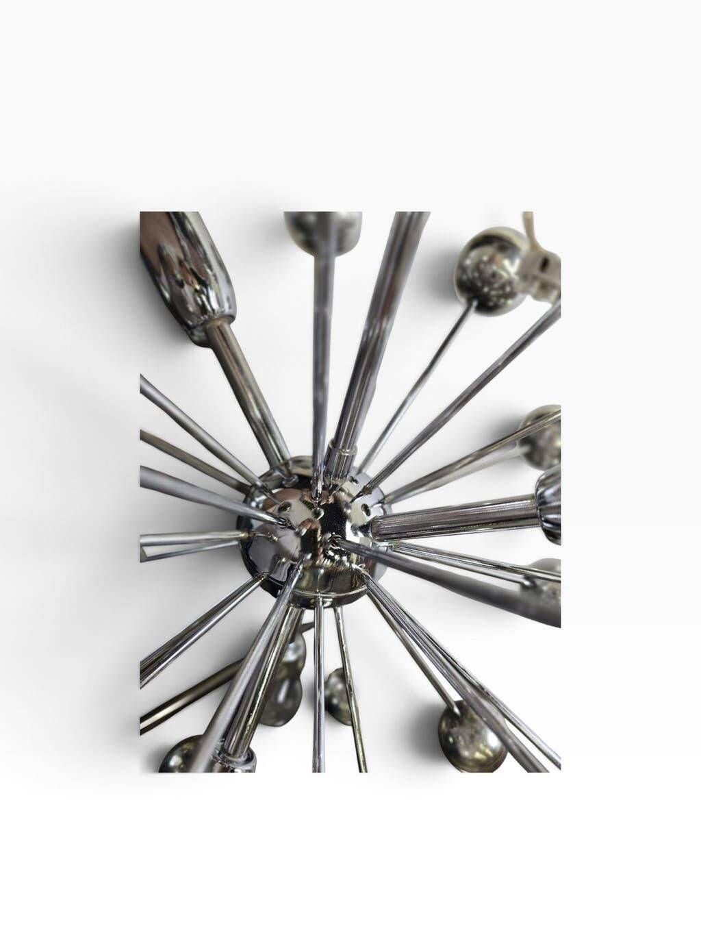 Vintage chrome pendant lamp / sputnik chandelier cosack leuchten