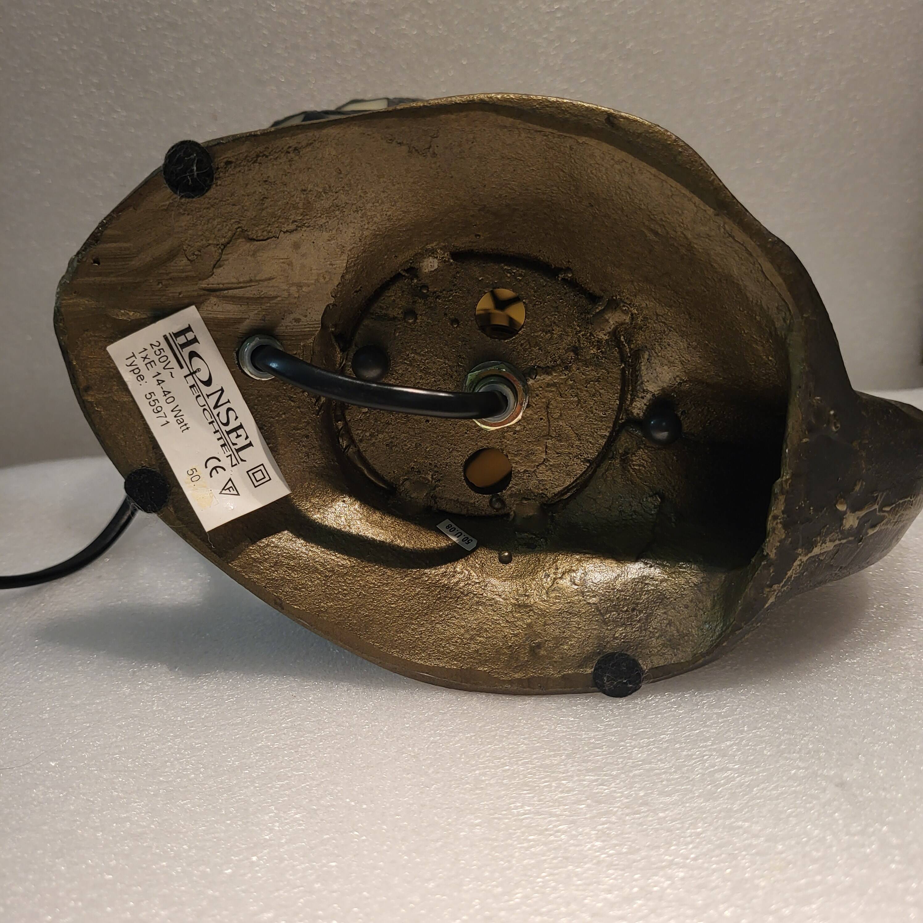 Lampe escargot en vitrail, style Tiffany, Honsel leuchten