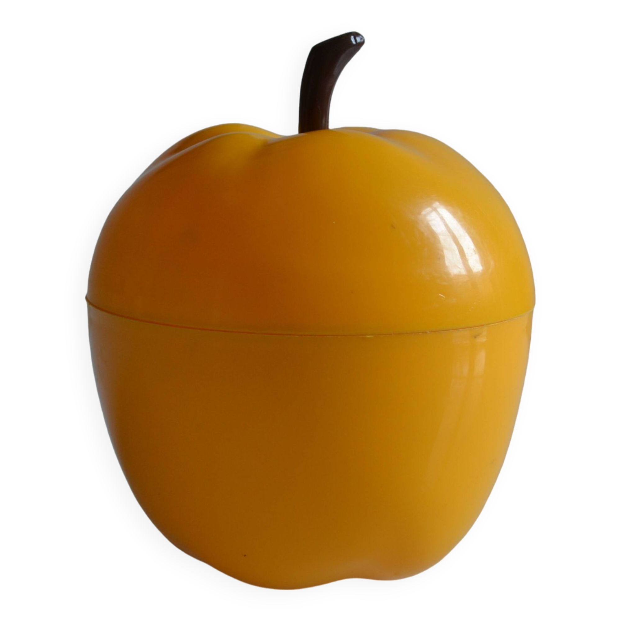 Vintage 70's yellow apple ice bucket or ice cubes