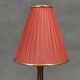 Danish Mid Century Teak Table Lamp with Red Shade, 1960s