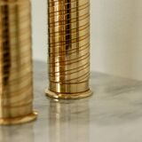 Mid-century Swedish brass candlestick trio