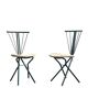 LaPalma folding chairs set of 2, dark green metal & woven cord, Italy, 1970s