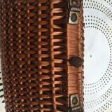 60'S braided wicker basket / hand bag