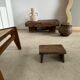 Asian solid wood quadripod brutalist coffee table H30 L81 l42