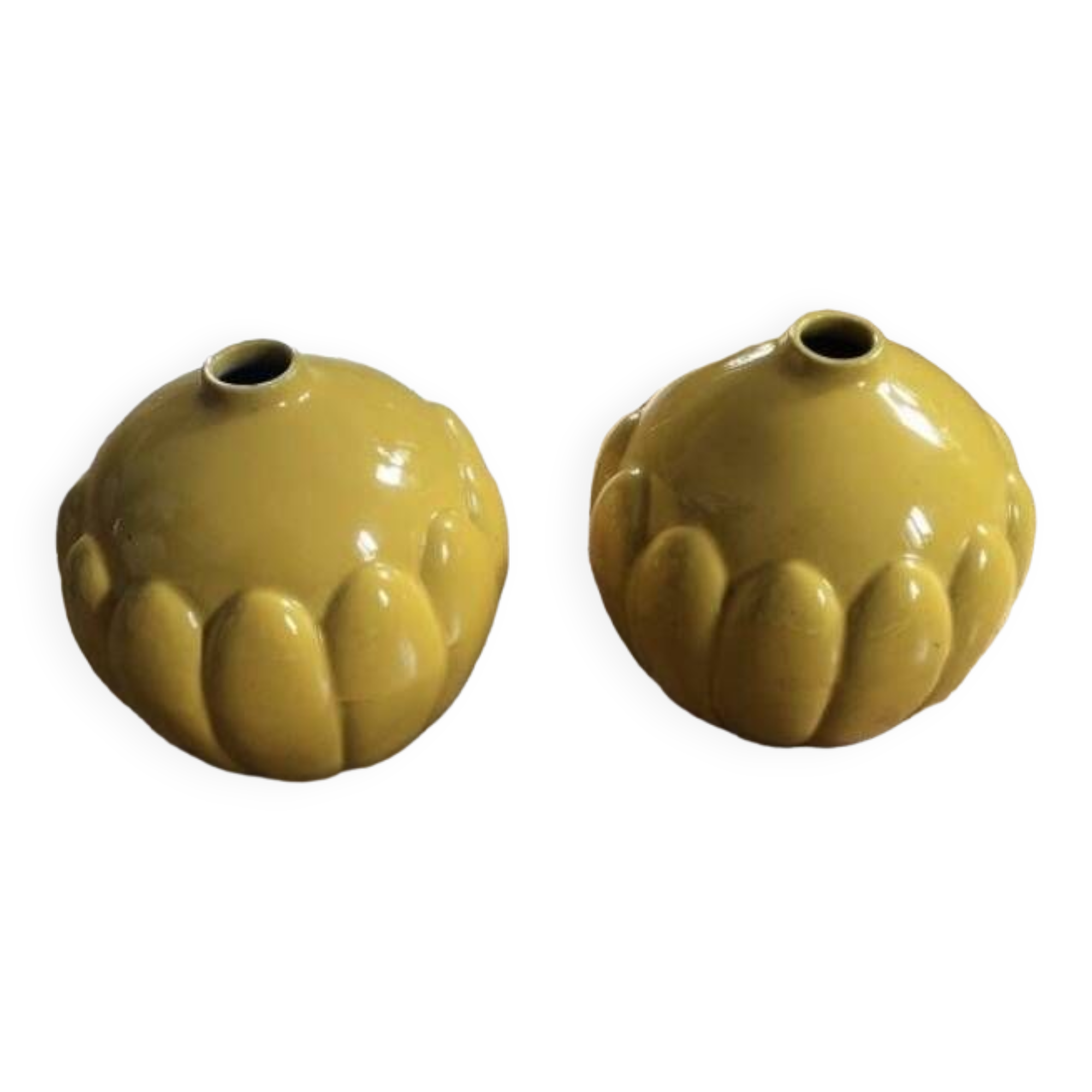 Set of 2 art deco earthenware Saint Clement vases