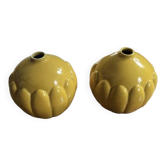 Set of 2 art deco earthenware Saint Clement vases