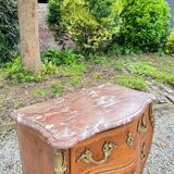 Commode Galbée En Marqueterie De Style Louis XV XIX Eme Siècle