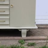 Asymmetrical Art Deco Chest of Drawers – Marble & Cream Green
