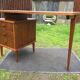 Vintage teak desk with 5 feet compass and 3 drawers