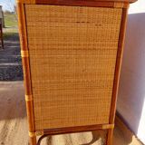Wicker chest of drawers, canning and bamboo wood