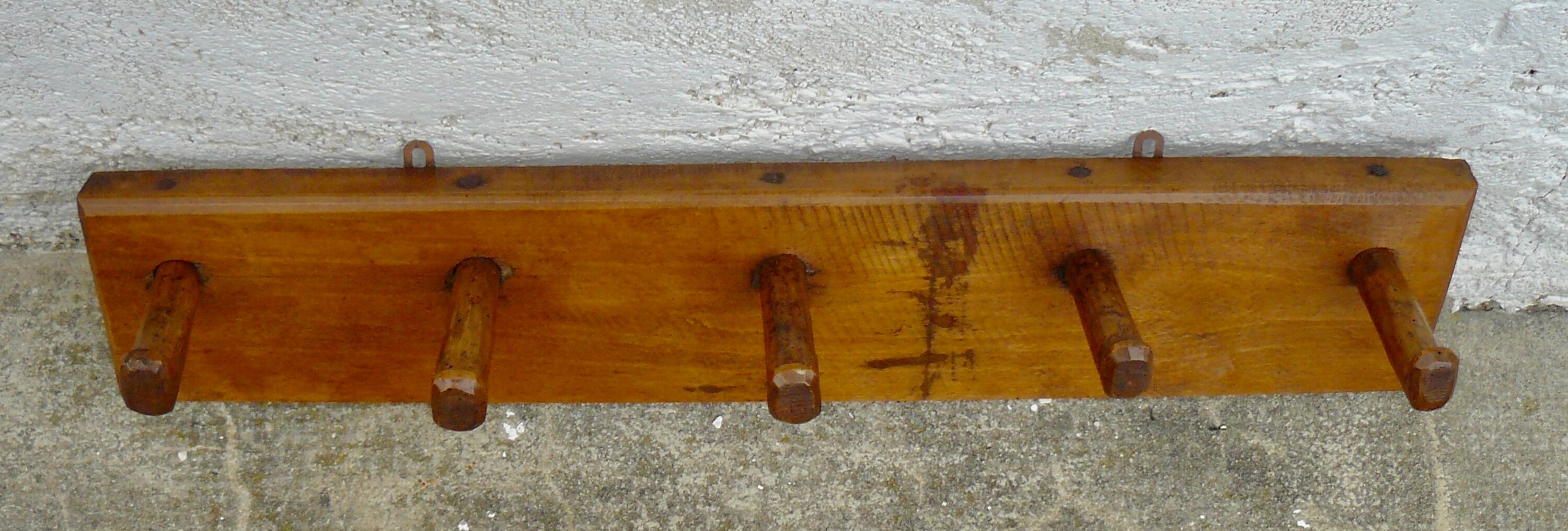 Coat rack brutalist wood folk art