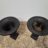 Pair of Medici cast iron vases from Maison Bourgeoise