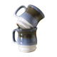 Set of 2 mugs in stoneware, artisanal pottery, made in England, vintage, 1980