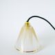 Glass pendant light with graphic patterns and textured trim, White and Gold, 195