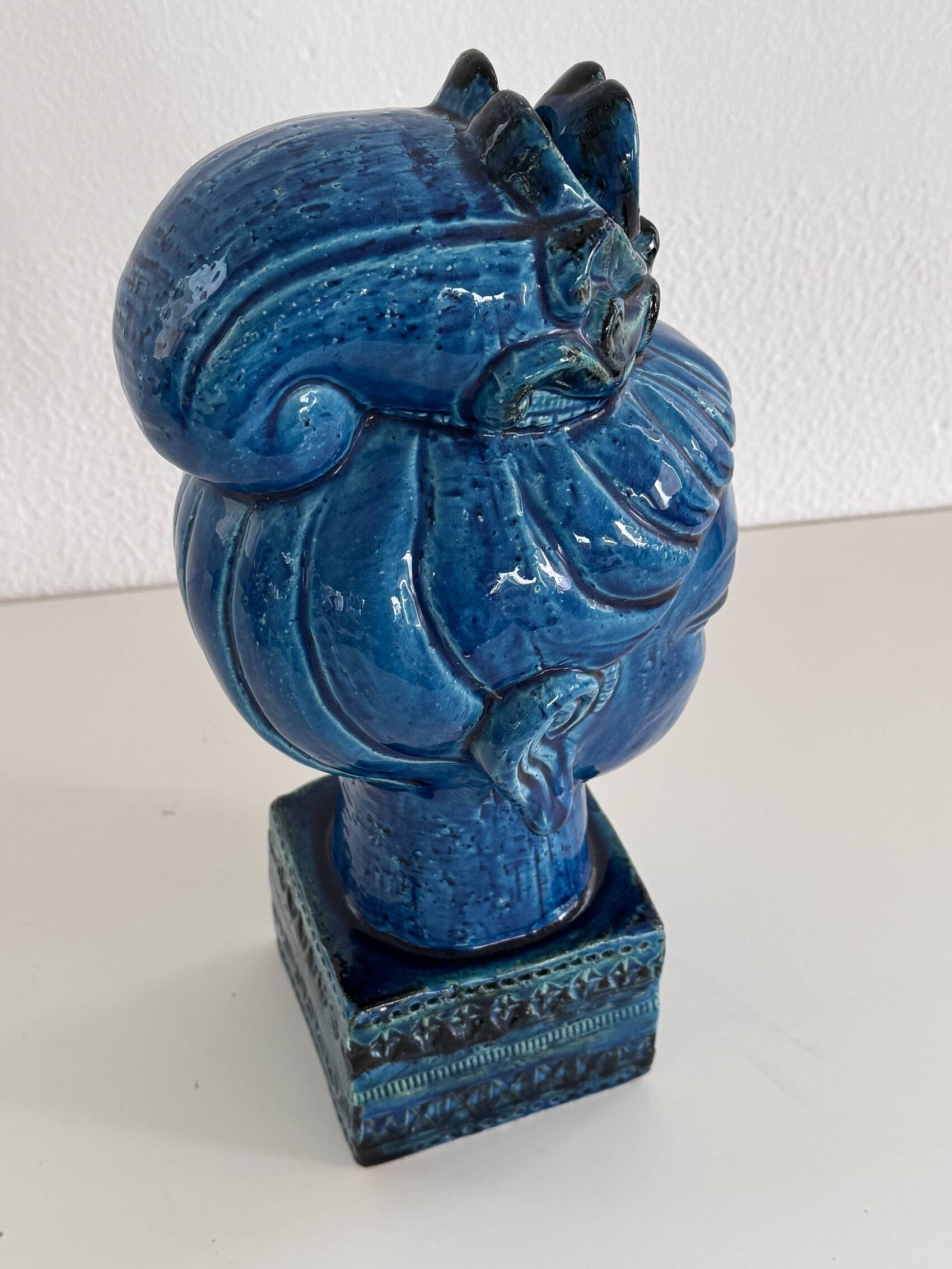 Aldo Londi for Bitossi Kwan Yin Buddha Rimini Blu, Italy, 1970s