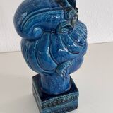 Aldo Londi for Bitossi Kwan Yin Buddha Rimini Blu, Italy, 1970s