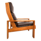 Fauteuil en cuir marron à dossier haut Asko Bonanza par Esko Pajamies