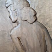 Bas-relief ovale ancien "Nu féminin"