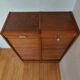 Double frame cabinet with solid oak curtains 50s