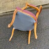 Louis XV armchair in solid wood and burgundy fabric