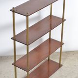 Etagère à poser en bois et laiton