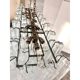 Contemporary Luxury Rectangular "Tronchi" Murano Glass Burnished Chandelier
