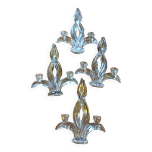 4 Bougeoirs lys en cristal