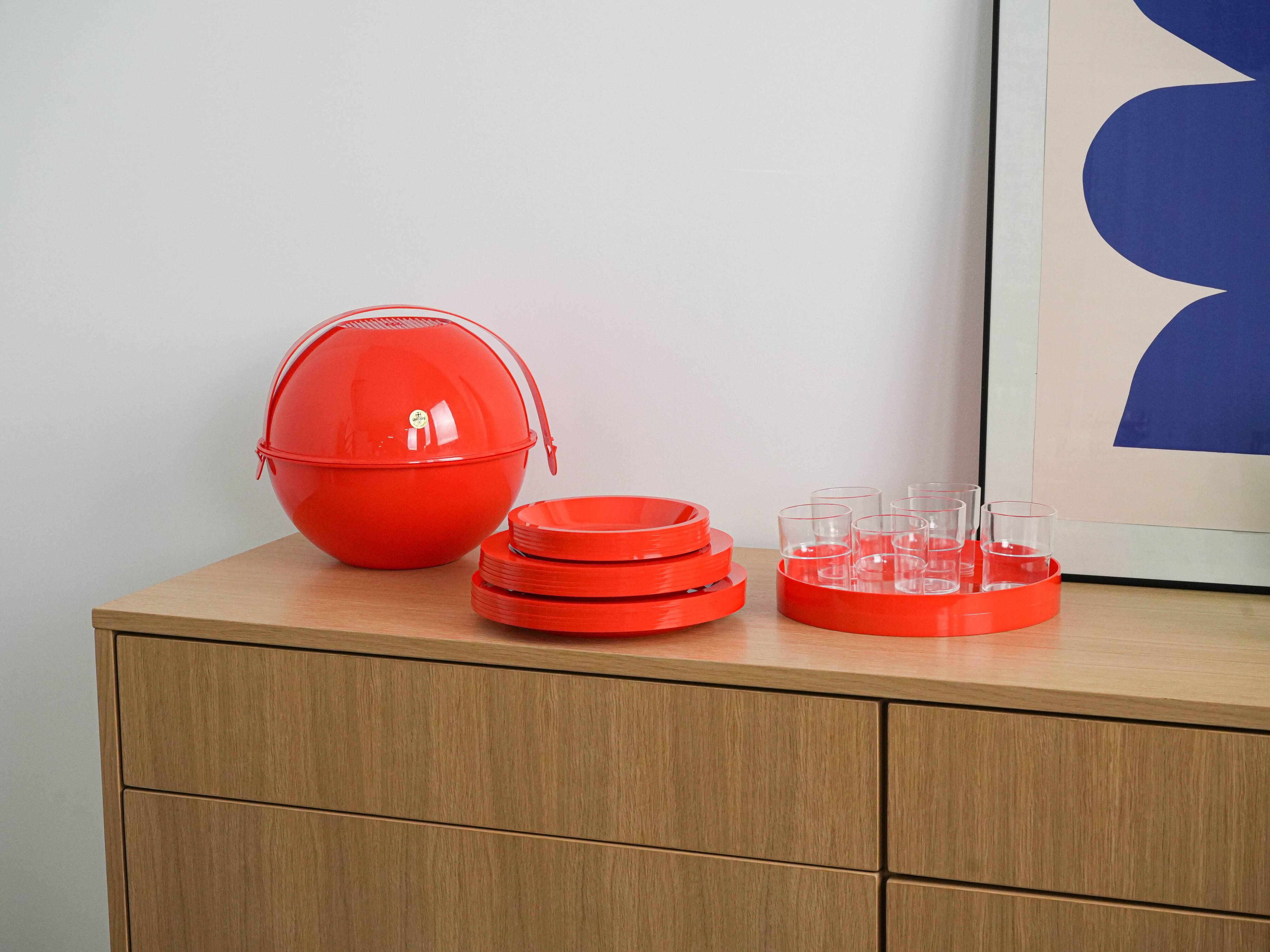 Picnic set, Italian design, 1970s, manufactured by Fratelli Guzzini