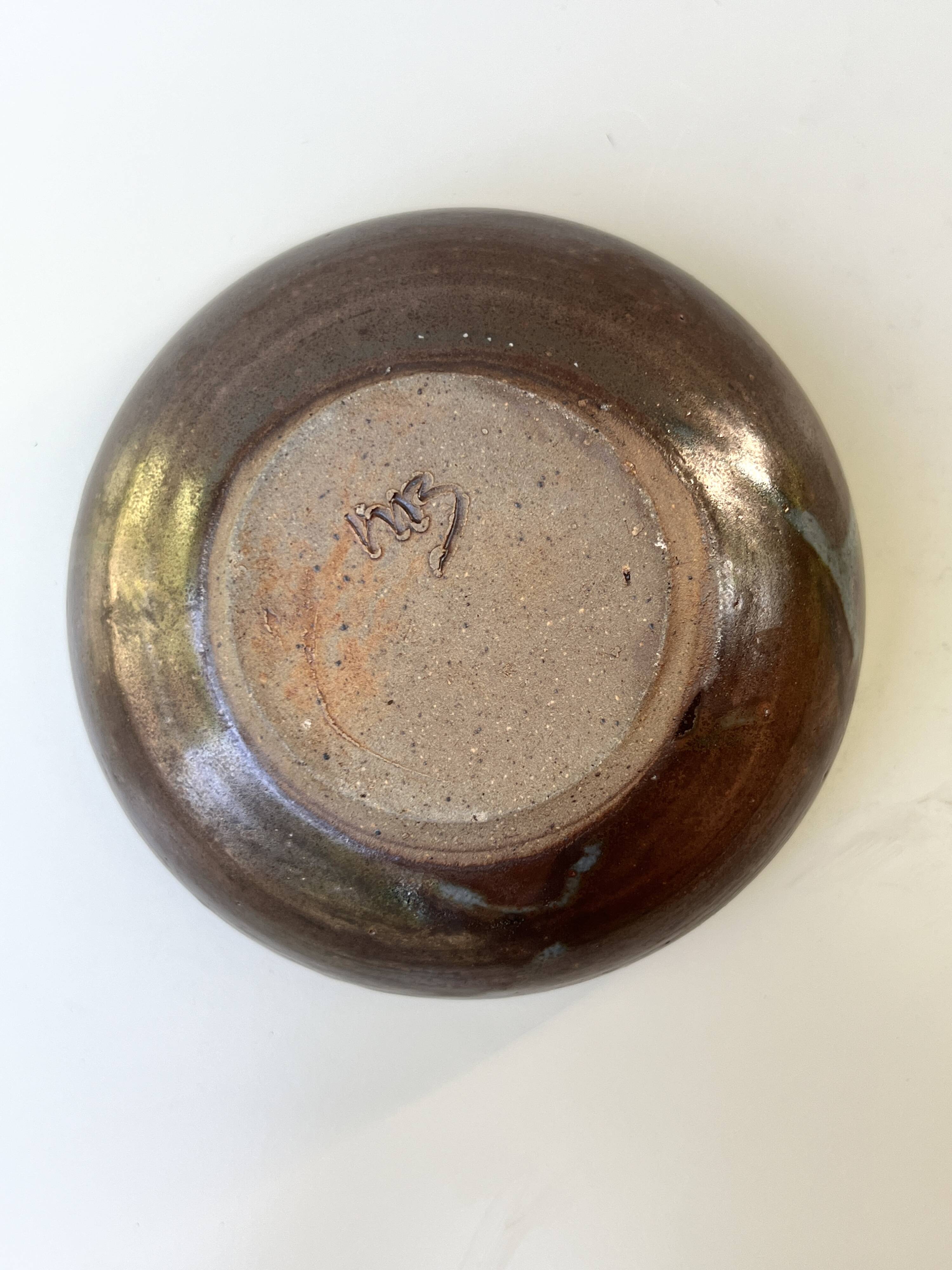 Ramekin / workshop pocket in glazed stoneware and signed
