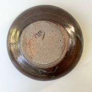 Ramequin / vide poche d'atelier en gres émaillé et signé