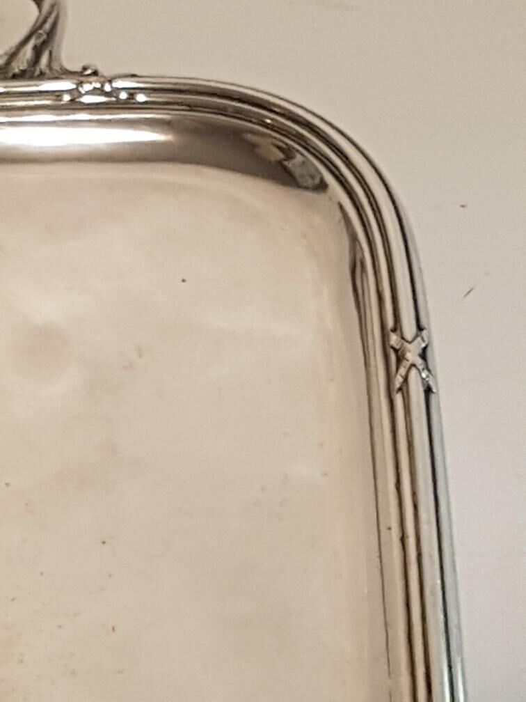 Louis XVI style silver metal tray