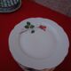 12 porcelain dessert plate Rheinpfallz Hartporzellan numbered pink pattern 30 iam 17.5 cm
