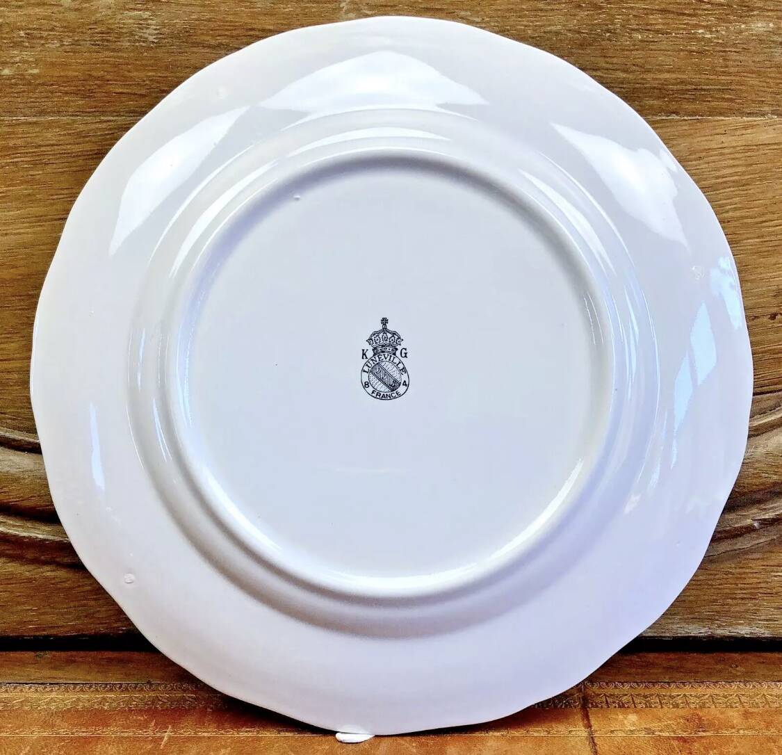 6 old Luneville flat plates, Réverbère model