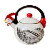 Kettle sheet metal enamel vintage 80s kamenstein decorations rooster