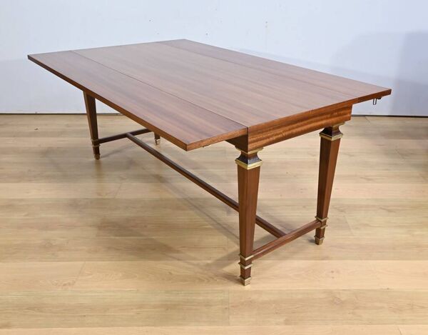 Importante Table à Volets en Acajou Sapelli, style Directoire – 1970