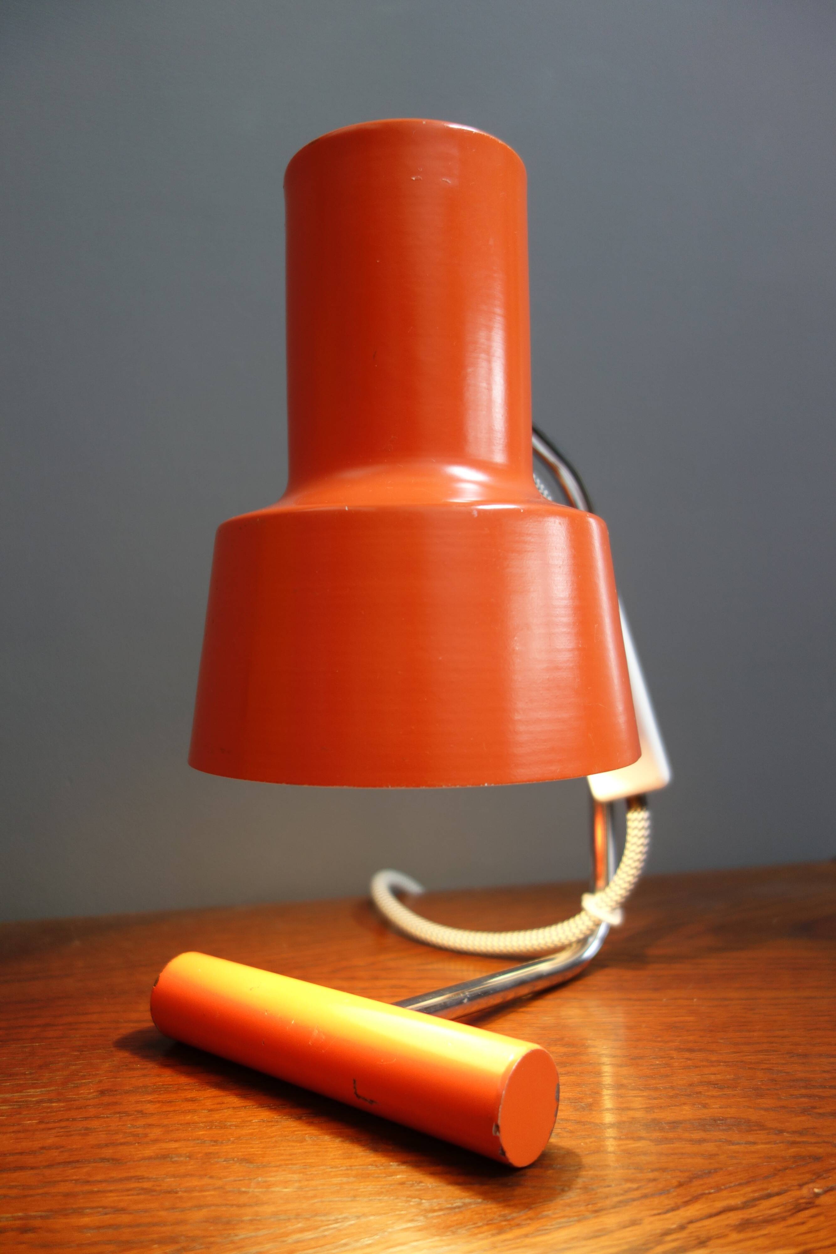 Orange desk lamp by Josef Hurka for Napako 1970