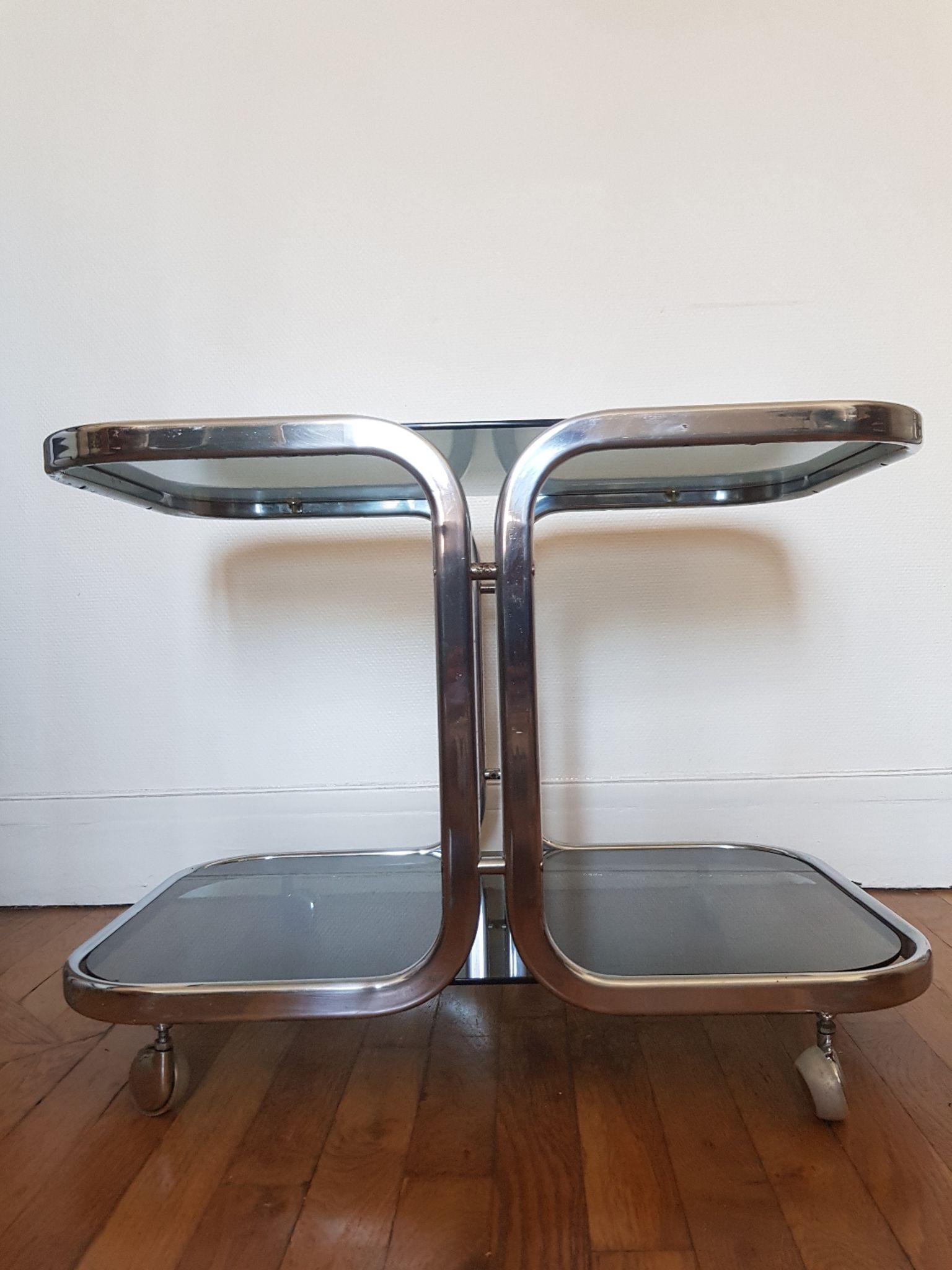 Metal and glass coffee table