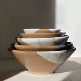 Set of 5 bowls / lemmi sicilian blue white terracotta