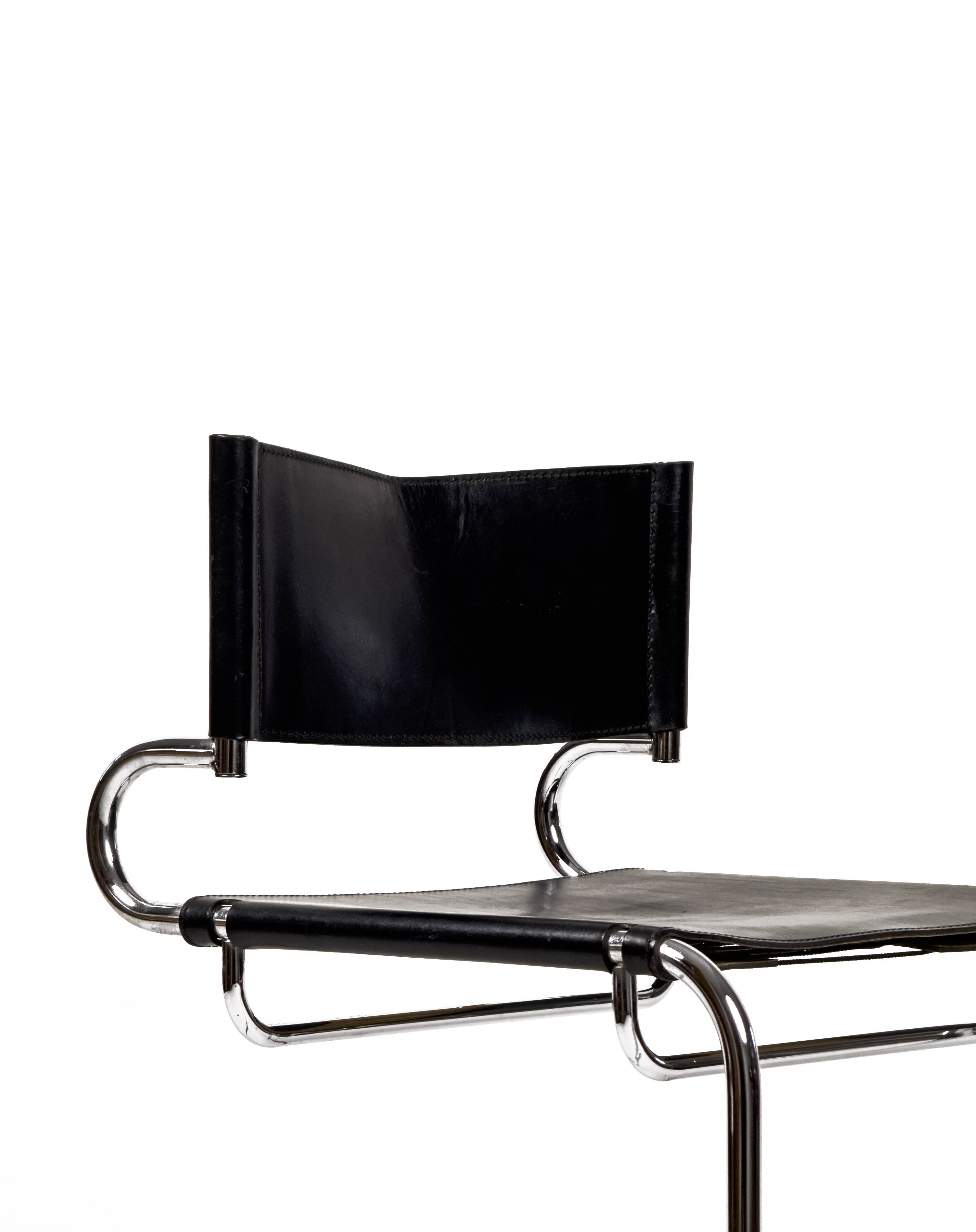 "Terrj" leather chair by Luigi Saccardo for Arrmet – Italy, 1970s