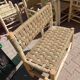 Moroccan Wooden Bench with Palm Leaf Cord Entryway and Living Room Boh