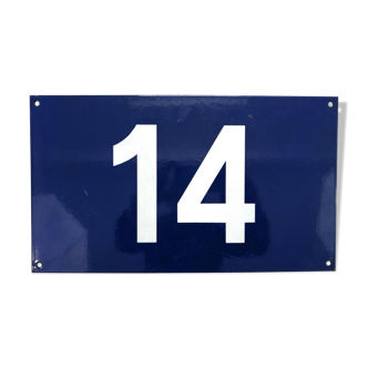 Plaque émaillée SNCF chiffre 14