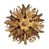 Ceiling light leaves gold metal, years 50/60