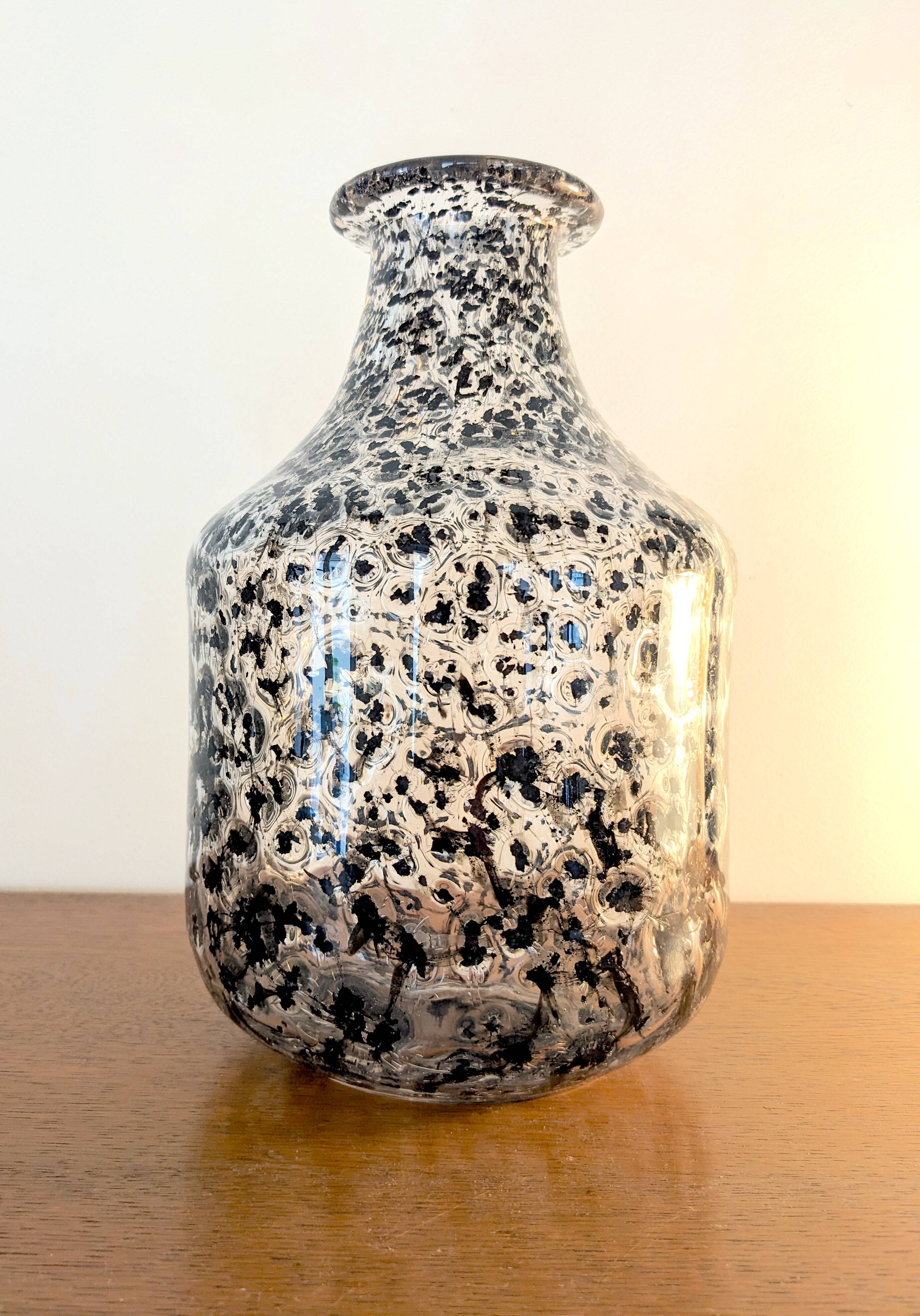 Large vintage glass vase - Bengt Orup for Johansfors - vintage Scandinavian design