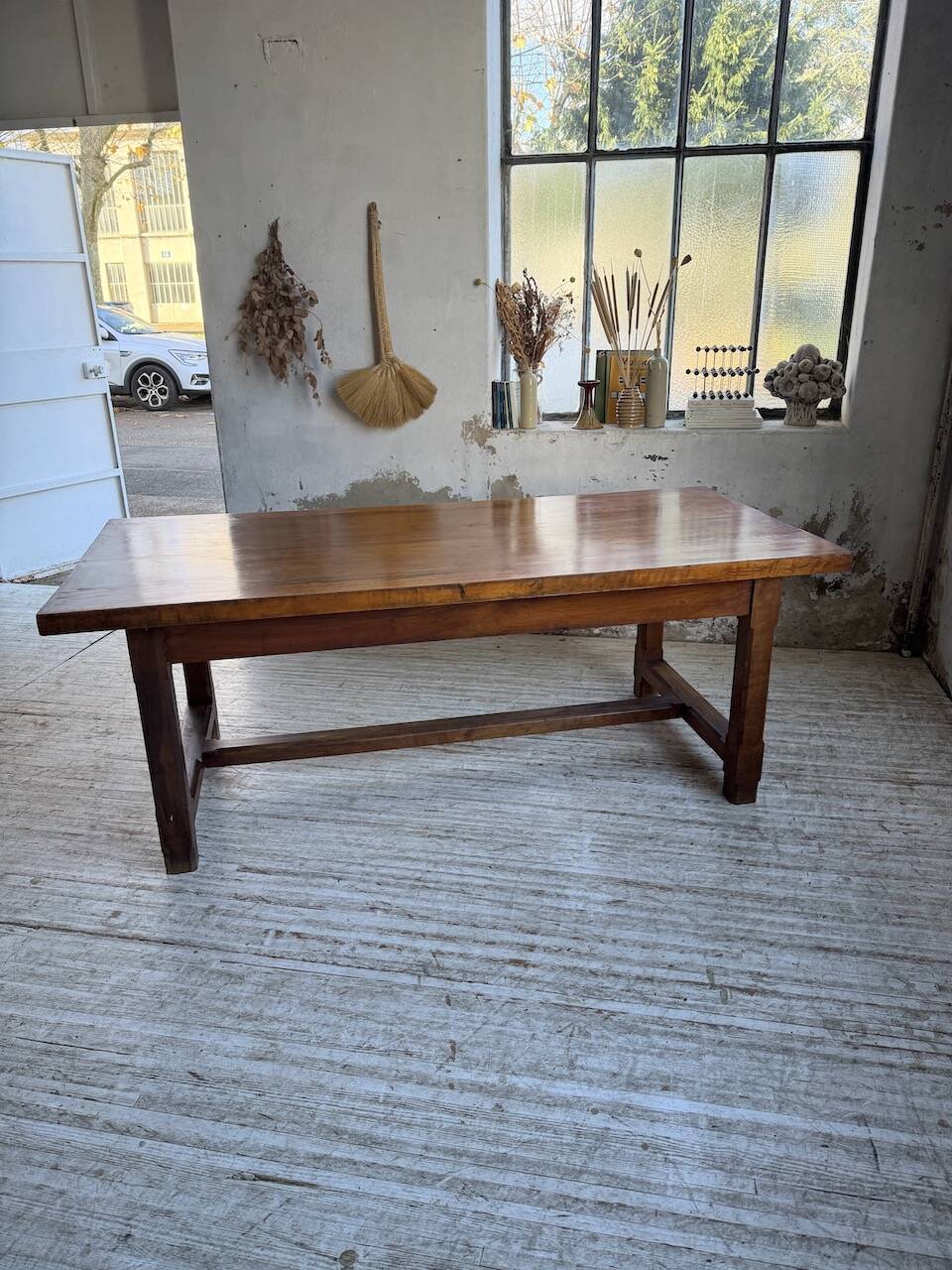 Rustic farmhouse table, solid oak, 2m