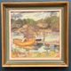Oil on Swedish Panel - "Dock" by Dal-Edvin - Signed - Vintage and Framed - 31 × 30 cm (12.2 in × 11.8 in)