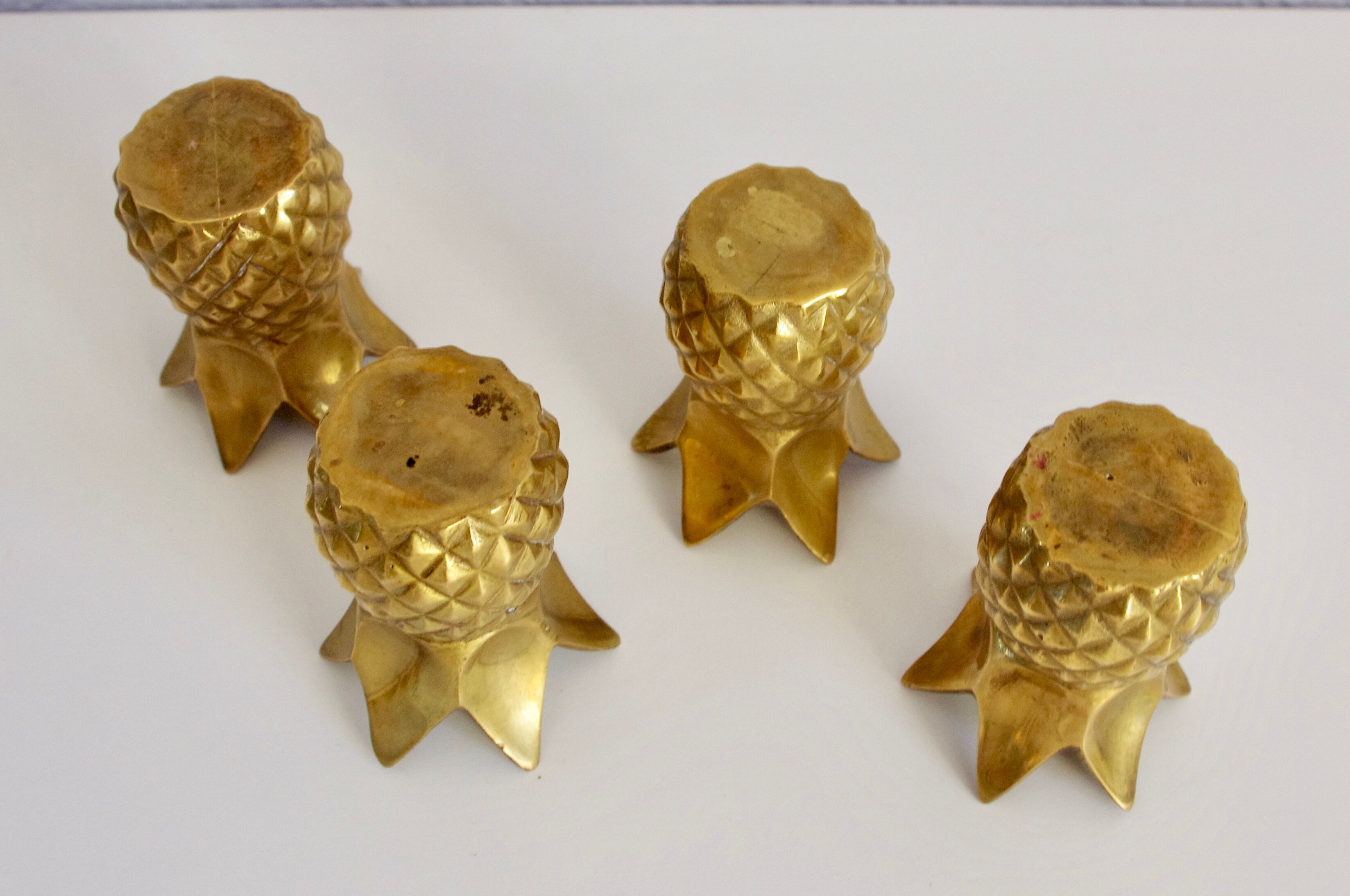 Pineapple brass candlesticks