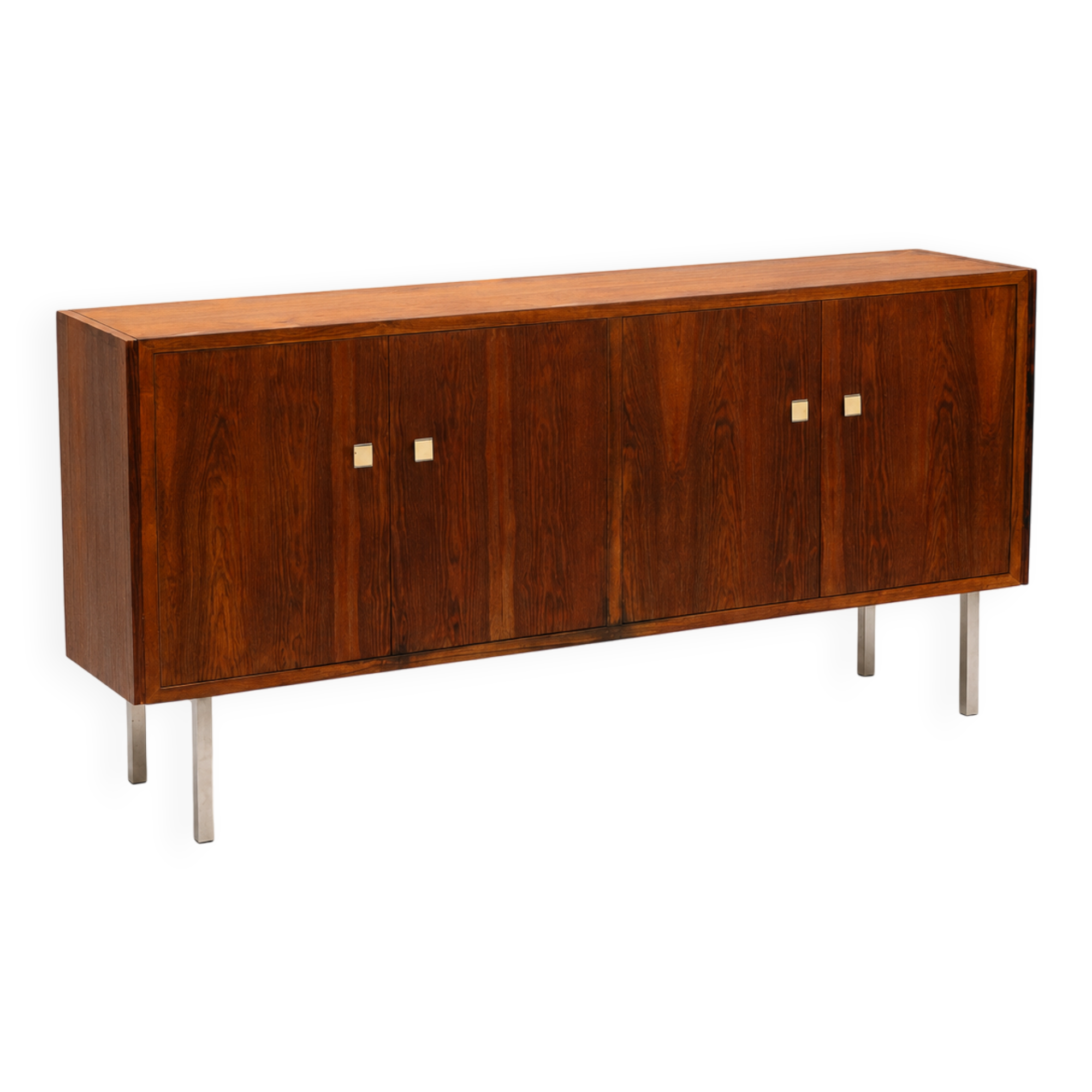Buffet vintage en palissandre avec pieds en chrome