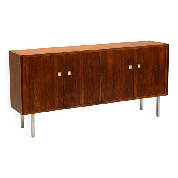 Buffet vintage en palissandre avec pieds en chrome